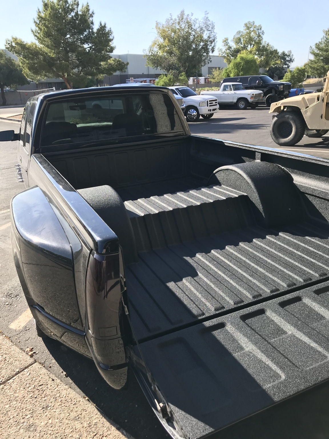 Black spray-in liner in pickup bed